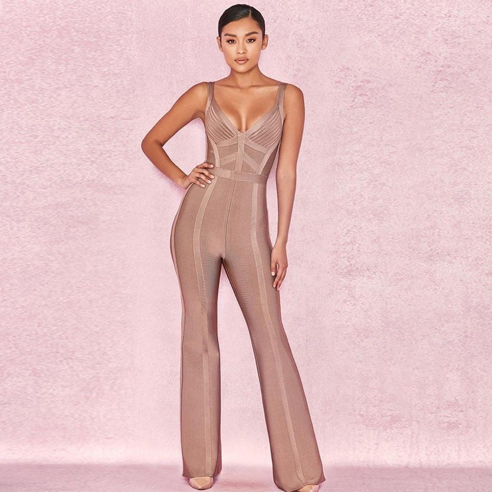 MissCircle bandage jumpsuit rose beige XS